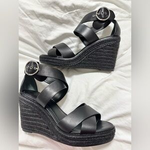 Banana Republic Black Wedge Sandals